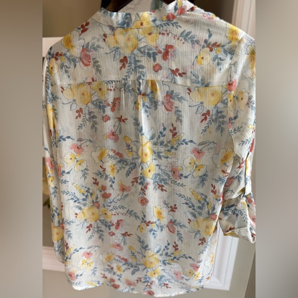 Kut from the Kloth Jasmine sheer floral blouse Sz S - Picture 7 of 12